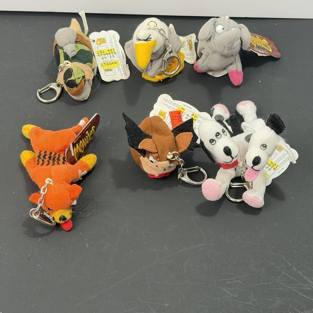 Teeny Weenie Meanies Series 1 1997 Beanies Keychains Lot of 6 with Tags